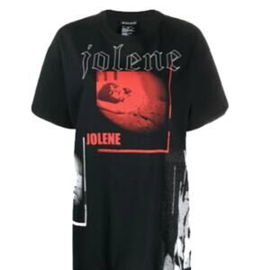 Ann Demeulemeester Jolene printed Tee Black and Red S
